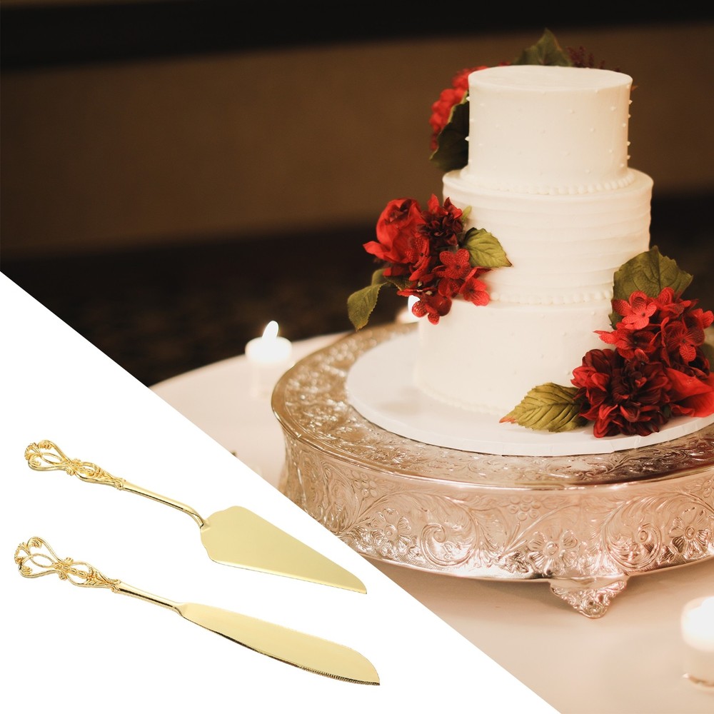 Cake Cutting Set for Wedding, Cake Knife and Server Set for Gift (Crown)