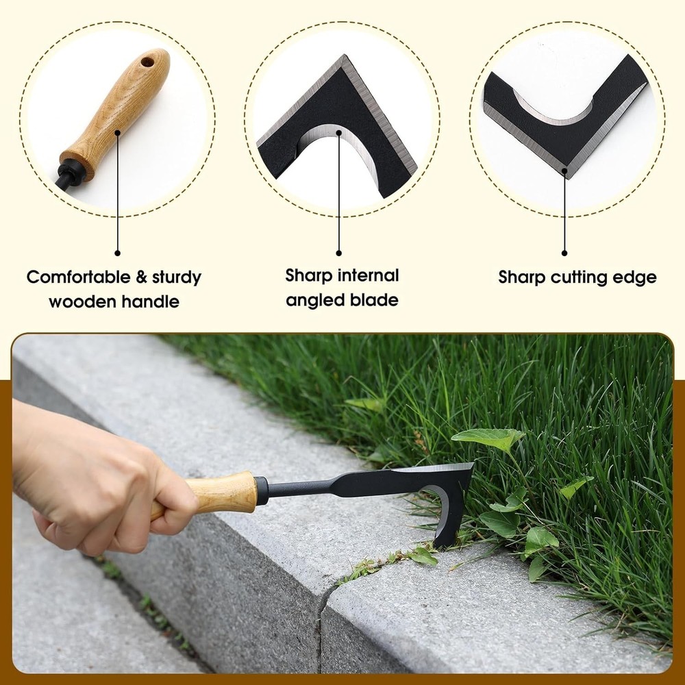 Professional Quality Crevice Weeding Sickle - 6.5 Ounce Lightweight Design