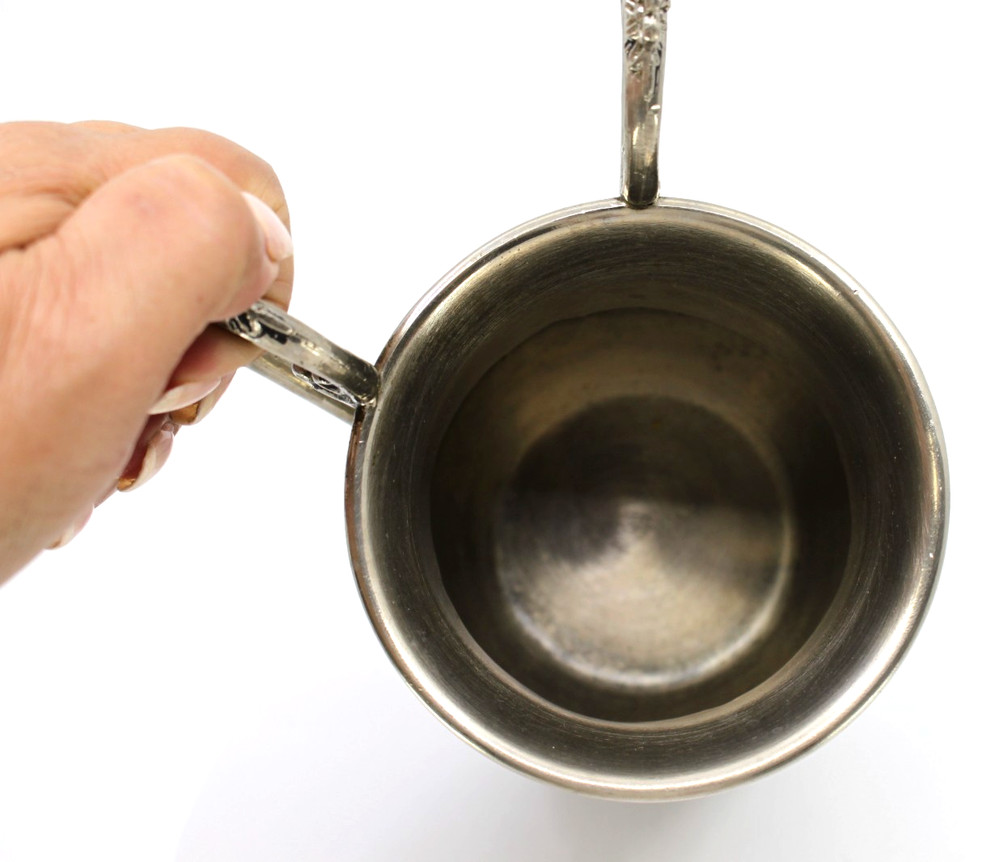 Studio Silversmith Judaica Silver Plated Two Handled Grapes Hand Washing Cup