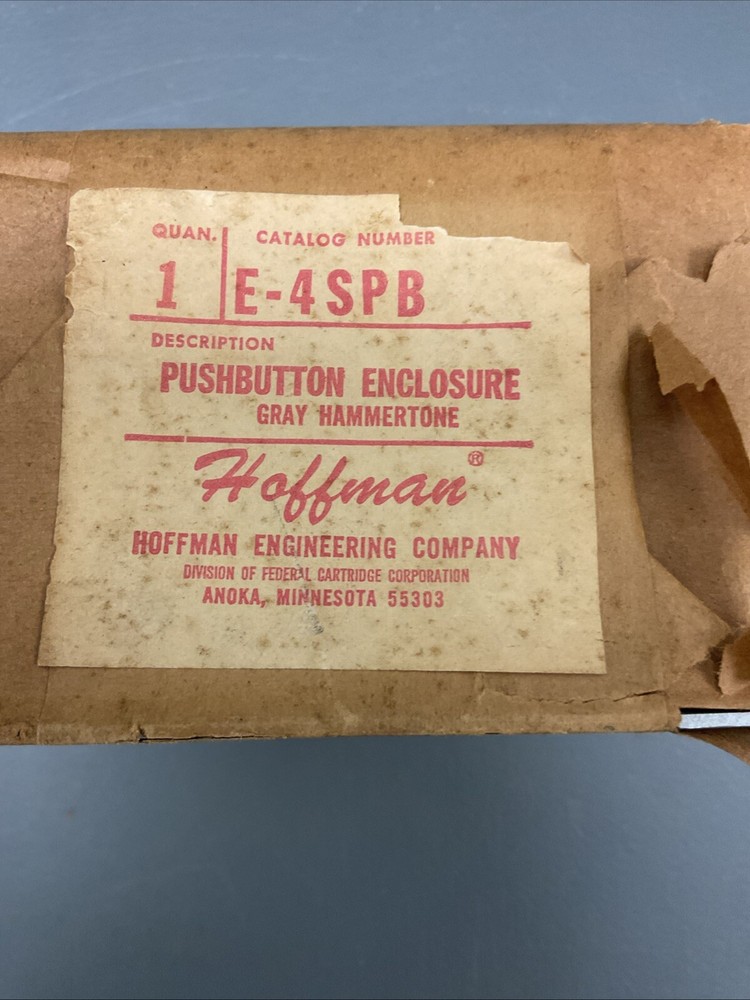Hoffman Pushbutton Enclosure E4SPB (NEW IN BOX), Gray - ECS