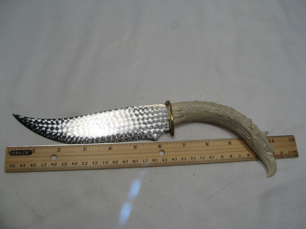 Custom Handmade Antler Handle Eagle Head Fixed Blade Knife. #1