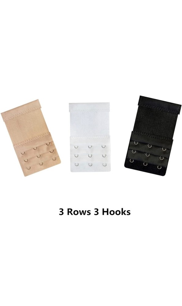 Set Of 6 Bra Extender 3 Hooks with Elastic 3 Rows 7023