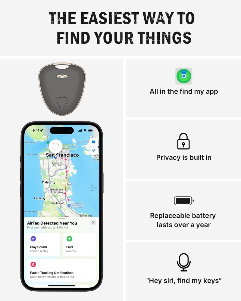 Air Tags 2 Pack Bluetooth Luggage Tracker Tags Compatible with Apple Find My ...