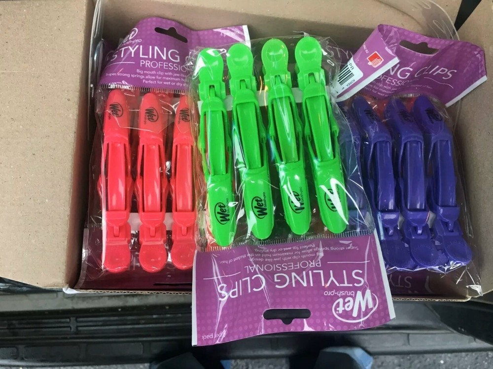 48 pc WET BRUSH / SMART TECH Styling Clips Wet Clip 4 Per Pack 12 PACKS Assorted