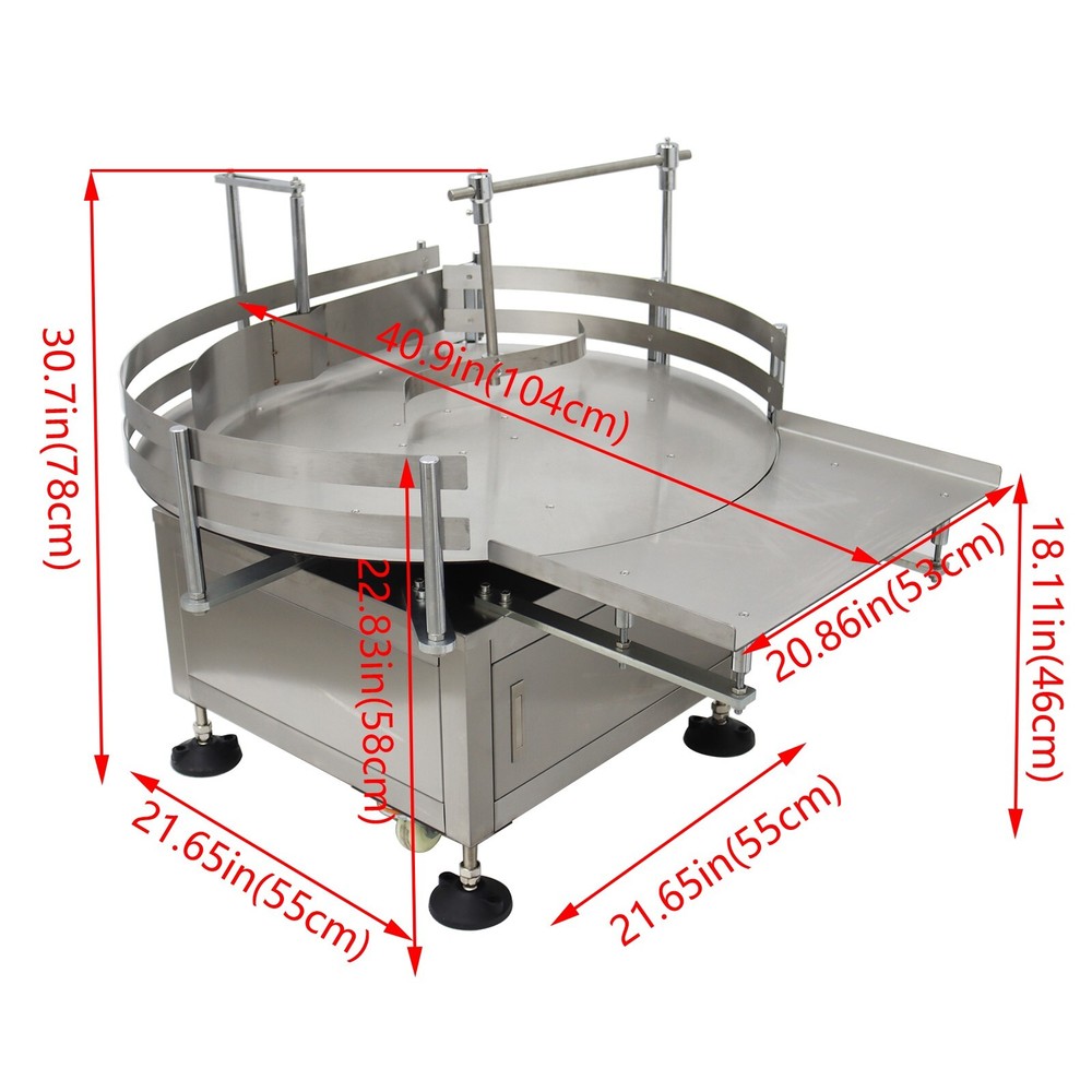 Desktop Automatic Bottle Organizer Stainless Round Bottle Sorter 31.5''Dia 110V