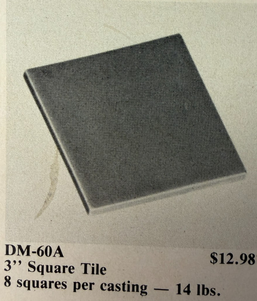 VINTAGE DUNCAN CERAMIC MOLD #DM-60A SQUARE TILE