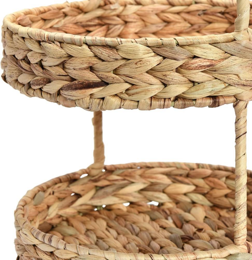 Water Hyacinth 2-Tier Tray, Natural
