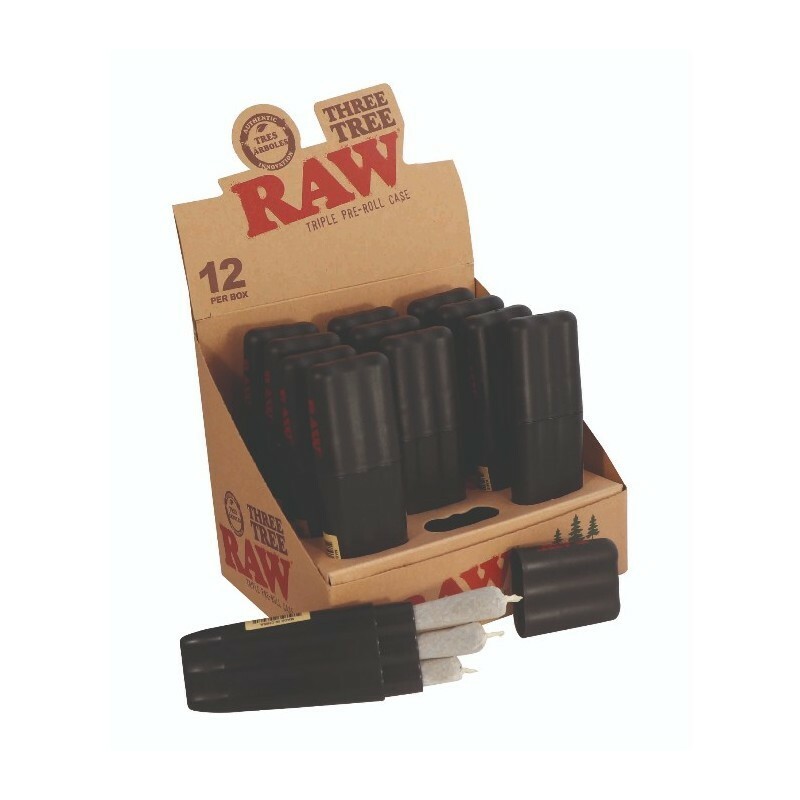2X RAW Three Tree Triple Pre-Roll Cone Case Authentic Earth Plastic Innovation