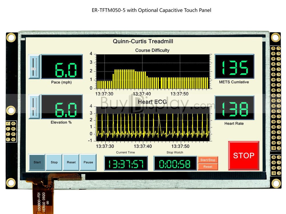 5" inch TFT LCD Module Display 800x480 w/SSD1963,Capacitive,Touch Panel,Tutorial