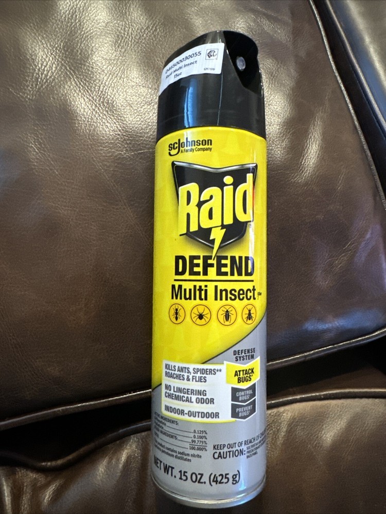 Raid Insect Killer Multi Insect Flying Bugs Fruit Flies Fleas Size 15 oz