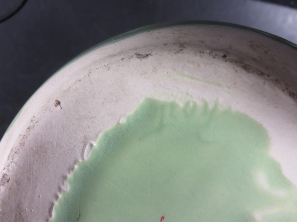 13" Pottery Pitcher Mid-Century Modern Green