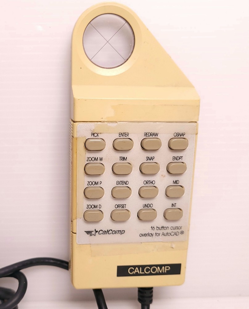 Vintage CalComp Corded 16 Button Cursor Overlay *Untested* Autocad