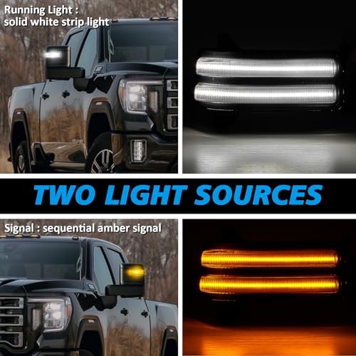 Sequential Switchback LED Side Mirror for Chevy Silverado GMC Sierra 2020-2023