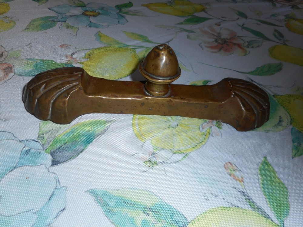 Antique Brass Bronze Fireplace Tool Rest Fire Dog