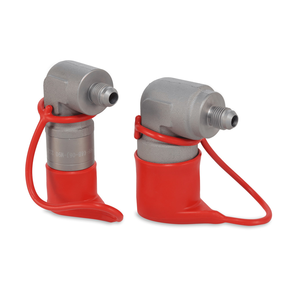 1/2″ 90 Degree Flat Face Hydraulic Quick Couplers Set - 3/8″ JIC Thread