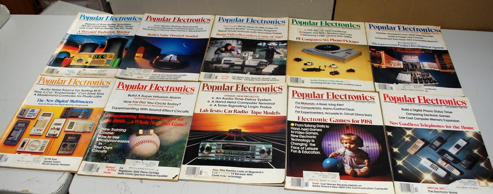 Rare Popular Electronics Magazine 10 Issues  1980 Ships Worldwide