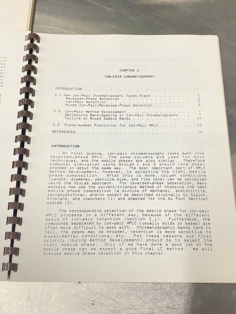 LC Resources Dry Lab HPLC Computer Video Program- Users Guide / Instruction Book