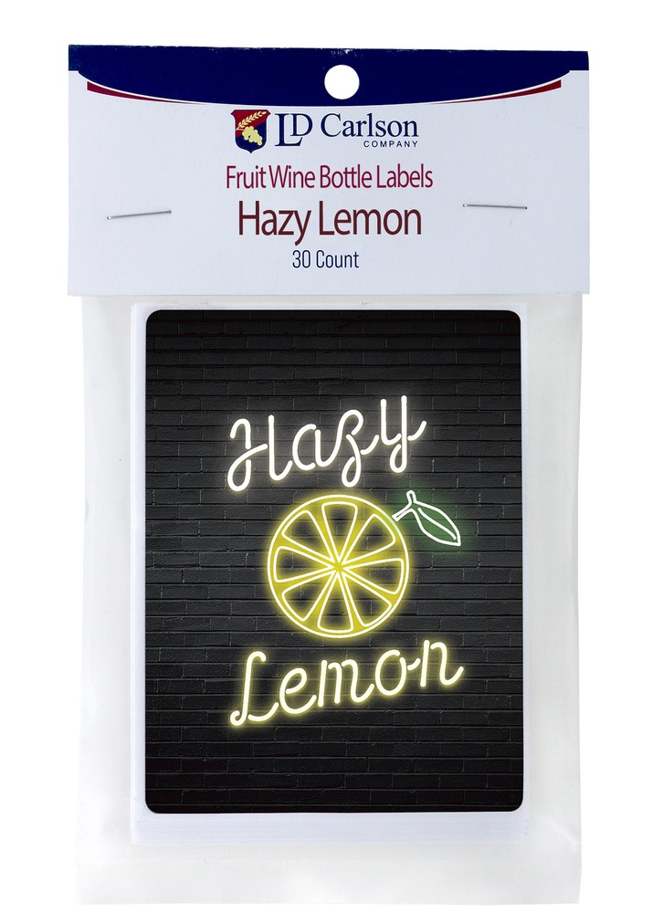 Hazy Lemon Wine Bottle Labels 30/Pack Mist Collection