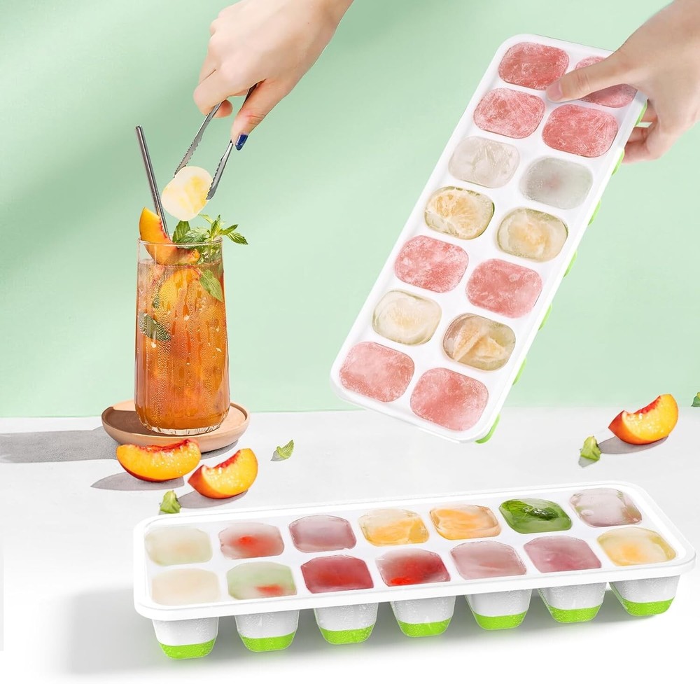 Ice Cube Trays, 4 Pack Durable Stackable Ice Trays for Freezer