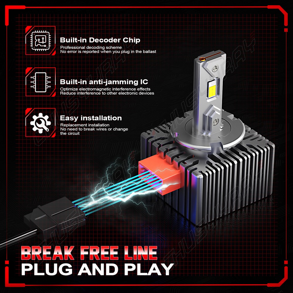 LED Headlight Bulb for Chevy Silverado 1500 2016 2017 2018 High Low Beam 38000LM