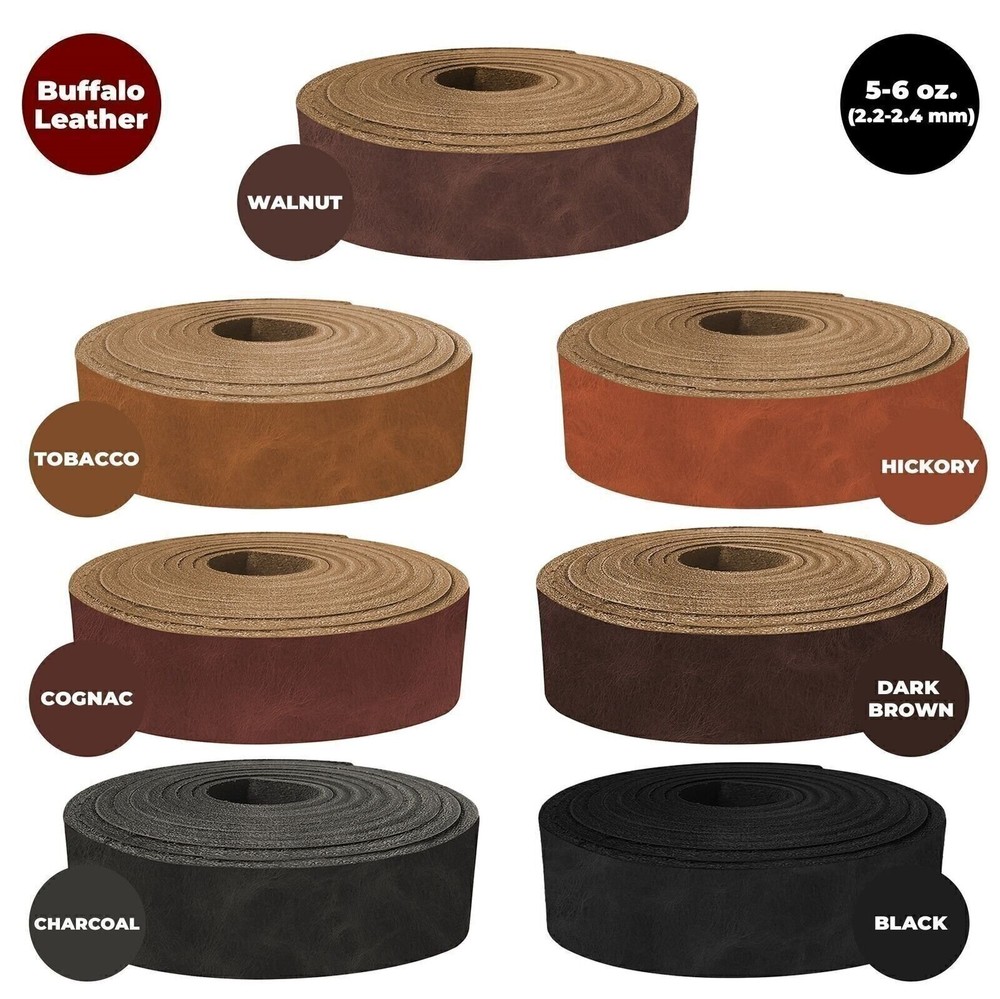 ELW Buffalo Hide Leather Strap 5-6 oz | Blank Belts