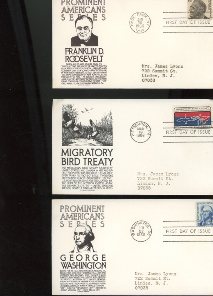 CS Anderson Cachets fdc 72  set d  (ip
