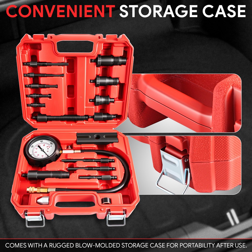 TU-15B Cylinder Diesel Engine Compression Gauges Pressure Meter Tester Tool Kits
