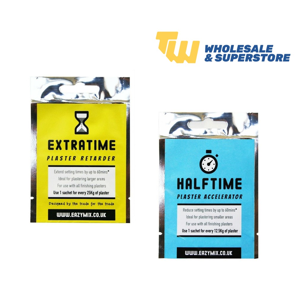 Eazymix Extratime Plaster Retarder & Halftime Plaster Accelerator Sachets