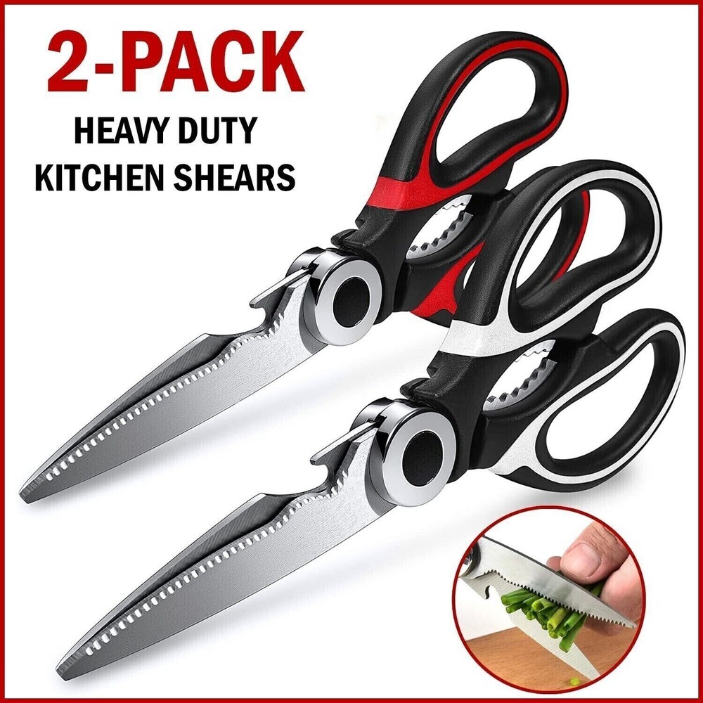 2 Pack Heavy Duty Kitchen Scissors Multi Tool Food Meat Vegetable Shear