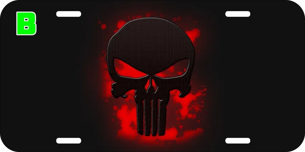 THE PUNISHER ASSORTED METAL LICENSE PLATE
