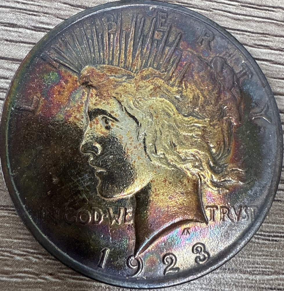 1923 Peace Dollar Rainbow