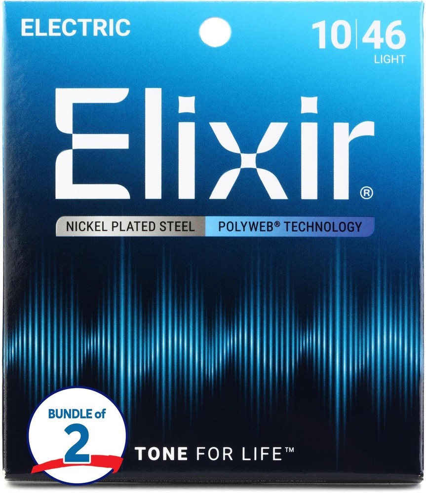 Elixir Strings 12050 Polyweb Electric Guitar Strings - .010-.046 Light (2-pack)