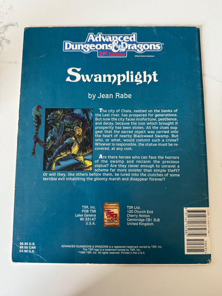 Swamplight  GA2  TSR 9424  AD&D  Adventure  Module