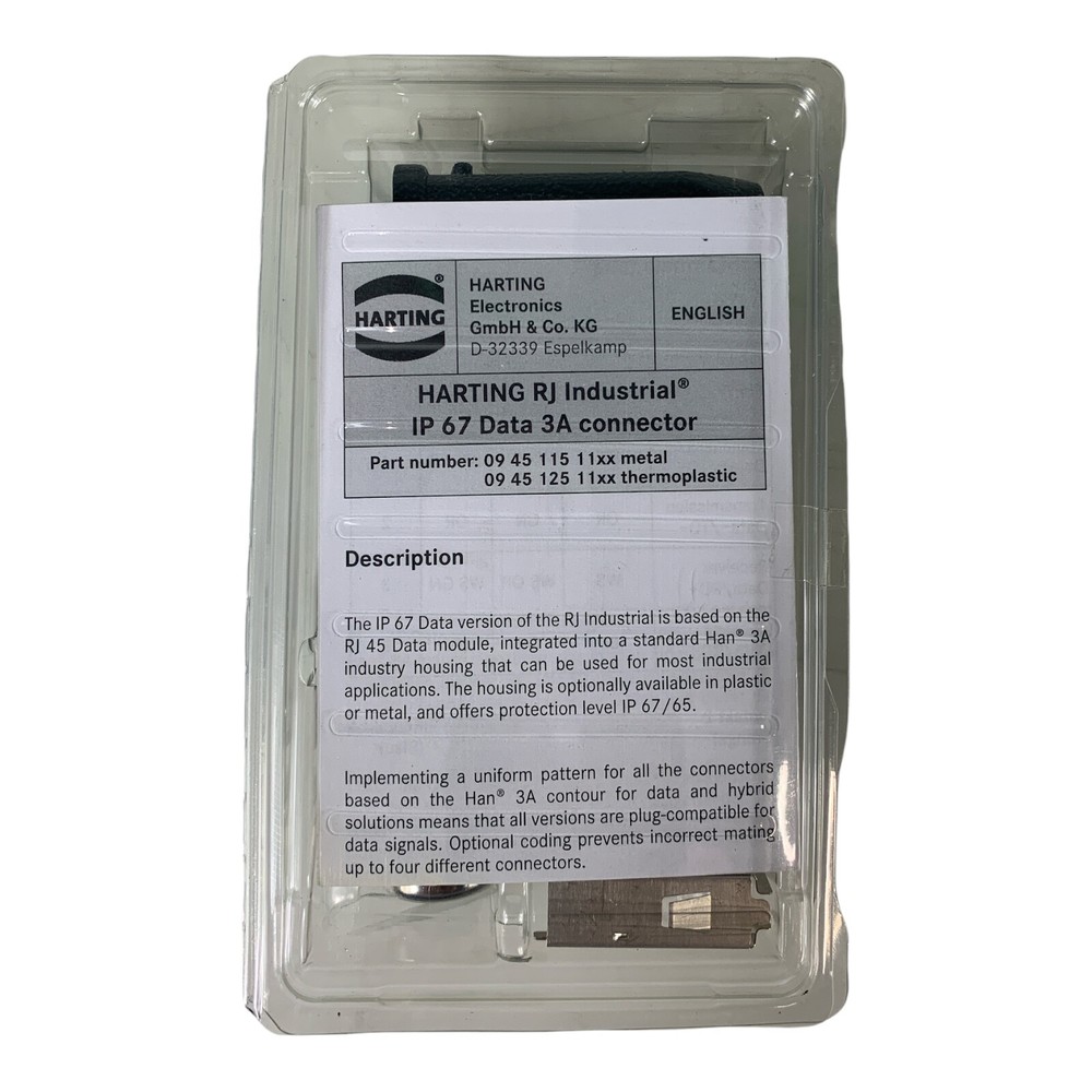 Harting IP 61 Data 3A Connector Plug 094511511xx