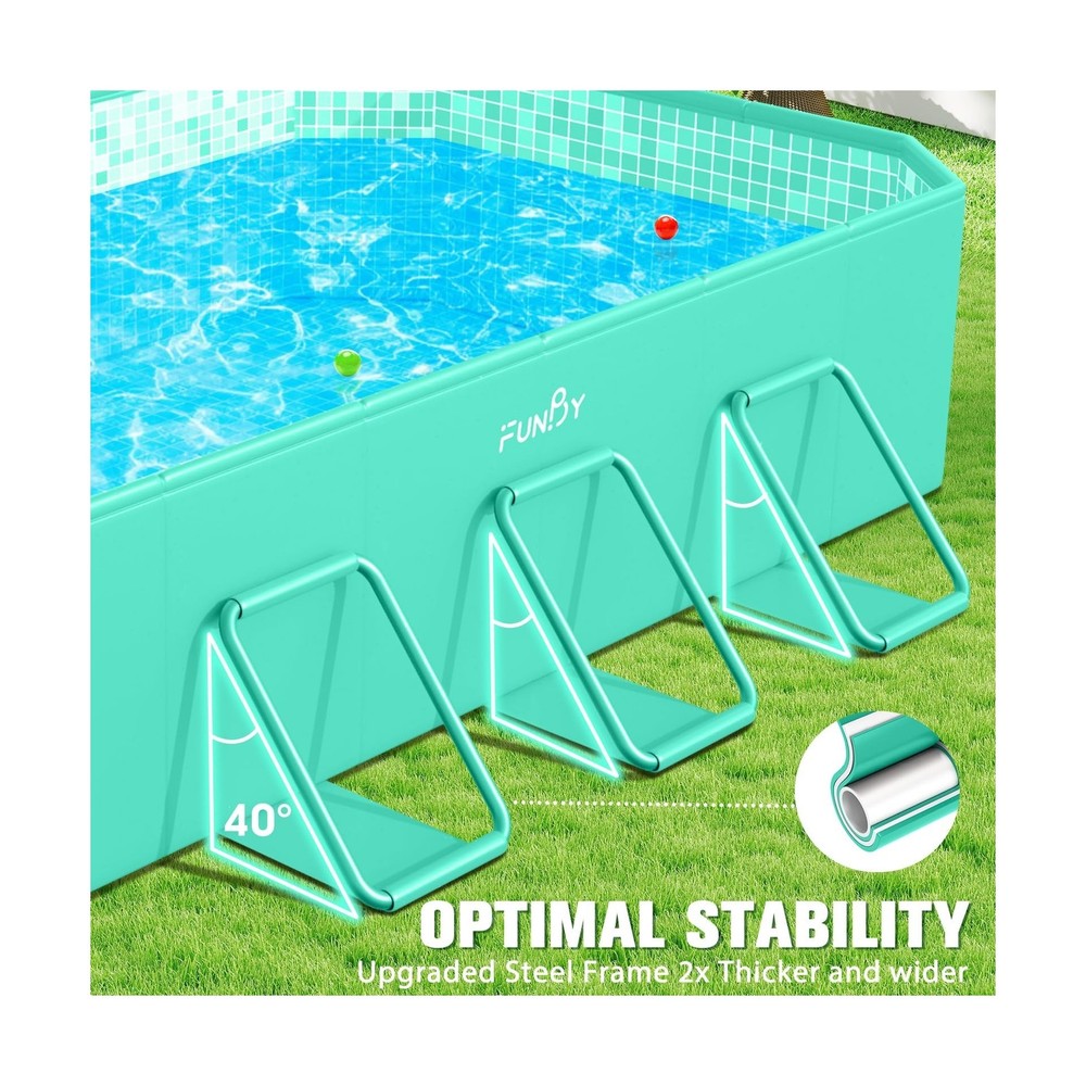 Foldable Pool, Foldable Swimming Pools, Large Folding Pools for Adults, Non-I...
