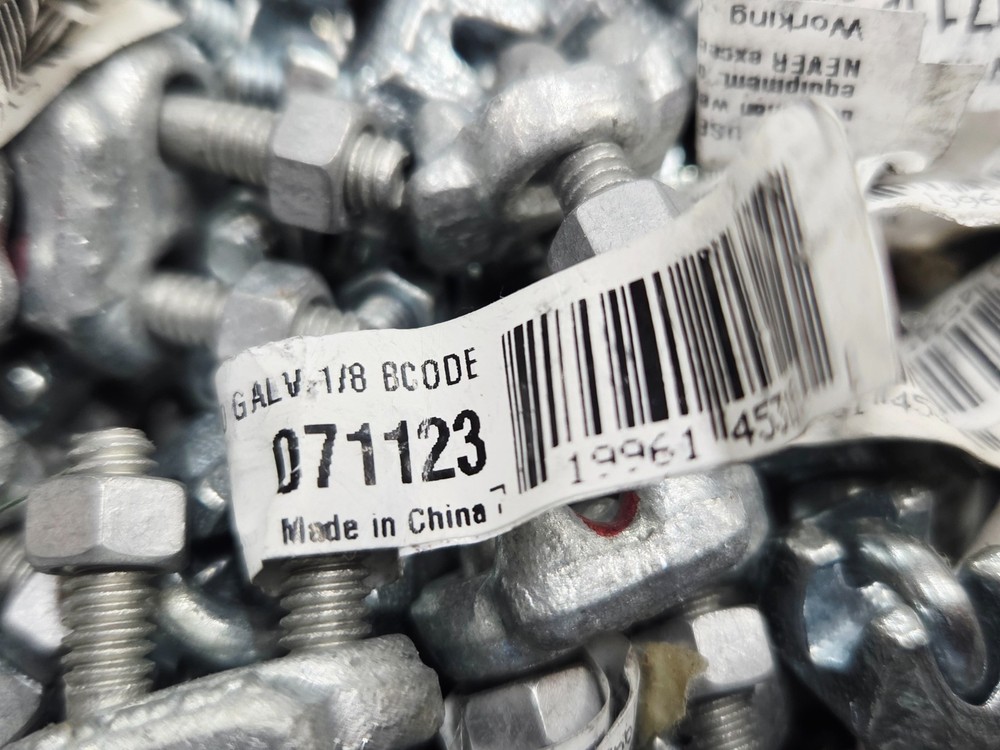 1/8'' galvanized forged wire rope clips 12pk
