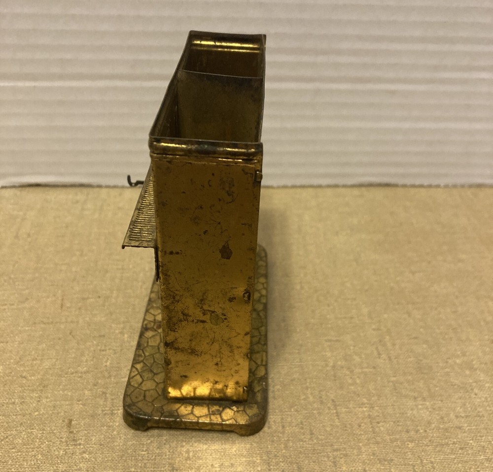 Antique Brass Figural Fireplace Shaped Match Holder