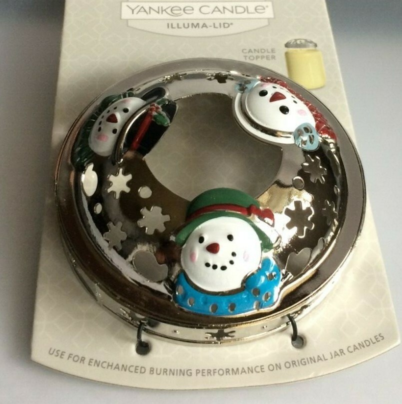 SNOWMAN SILVER YANKEE CANDLE ILLUMA LID 2020