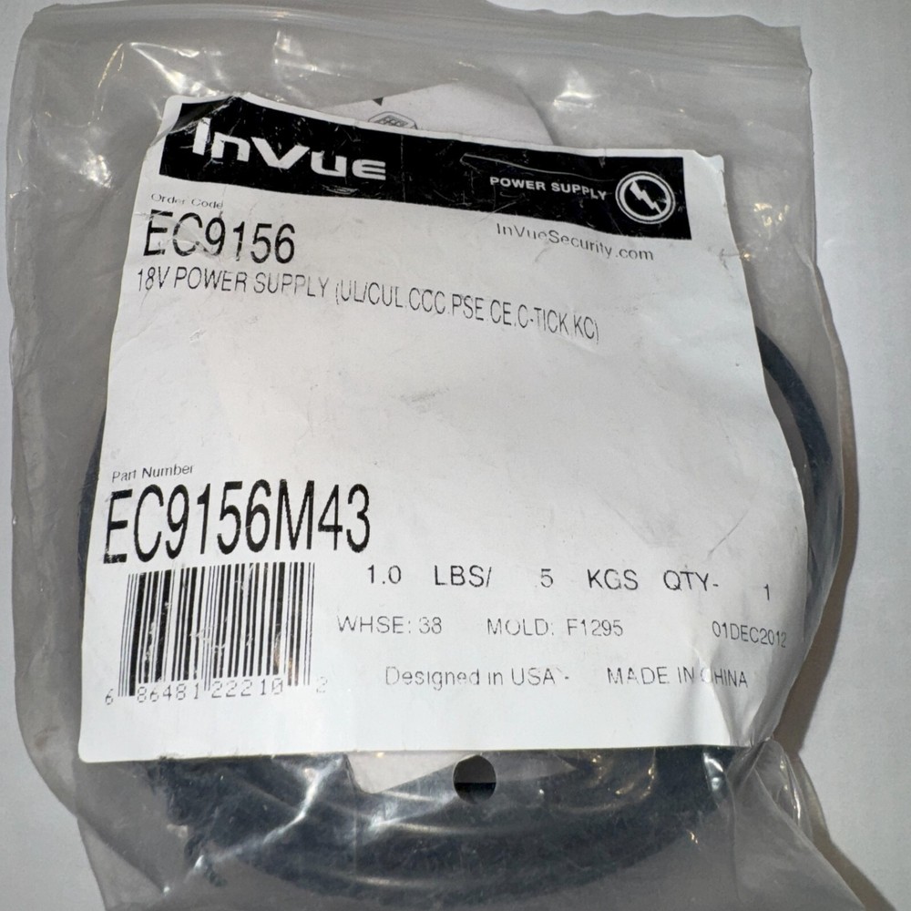 InVue Security EC9156 18V Power Supply - Black
