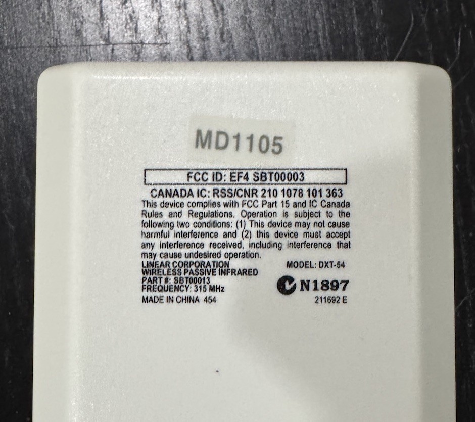 DXT-54 Linear Passive Infrared Motion Detector Transmitter NEW