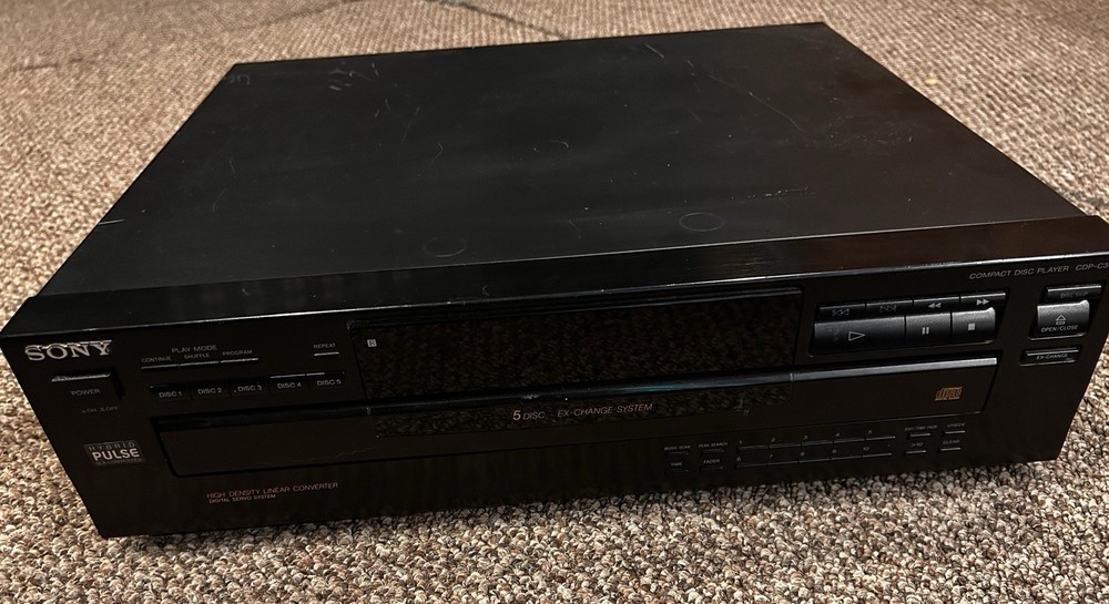 Sony CDP-345 5-Disc CD Changer Player Tested & Working