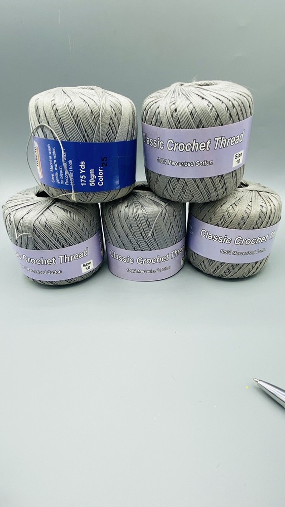 Classic Crochet Thread by ThreadArt.  Lot of 5