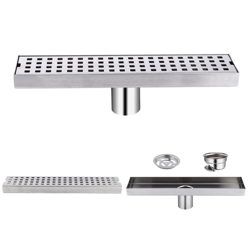 Invisible Linear Shower Floor Drain Square Rectangular Bathroom Stainless Steel