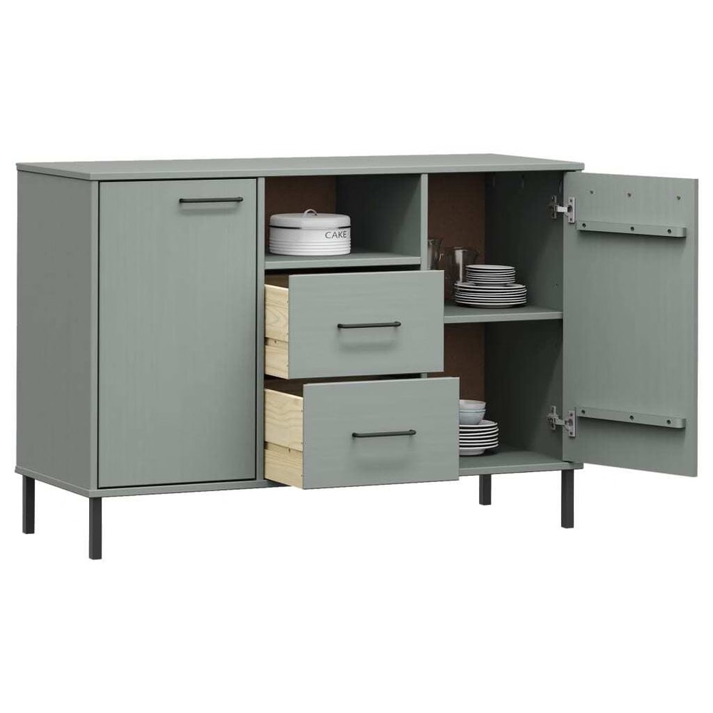Sideboard Grey Solid pine wood, metal Medium Sideboard