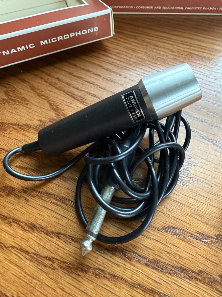 ⭐️Ampex 702 Microphone 50Kohms Dynamic Untested Excellent Condition Vintage