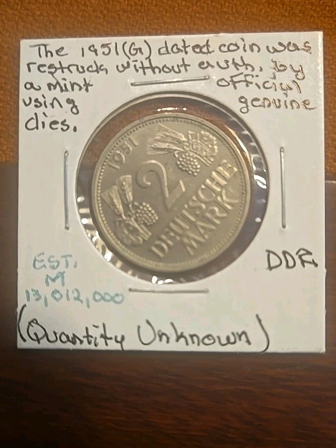 1951 J GERMANY 2 MARKS - KEY DATE