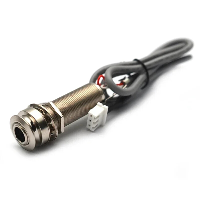 Acoustic Guitar Endpin Jack Wire 6.35 Pin Jack Socket 3 Pin Plug