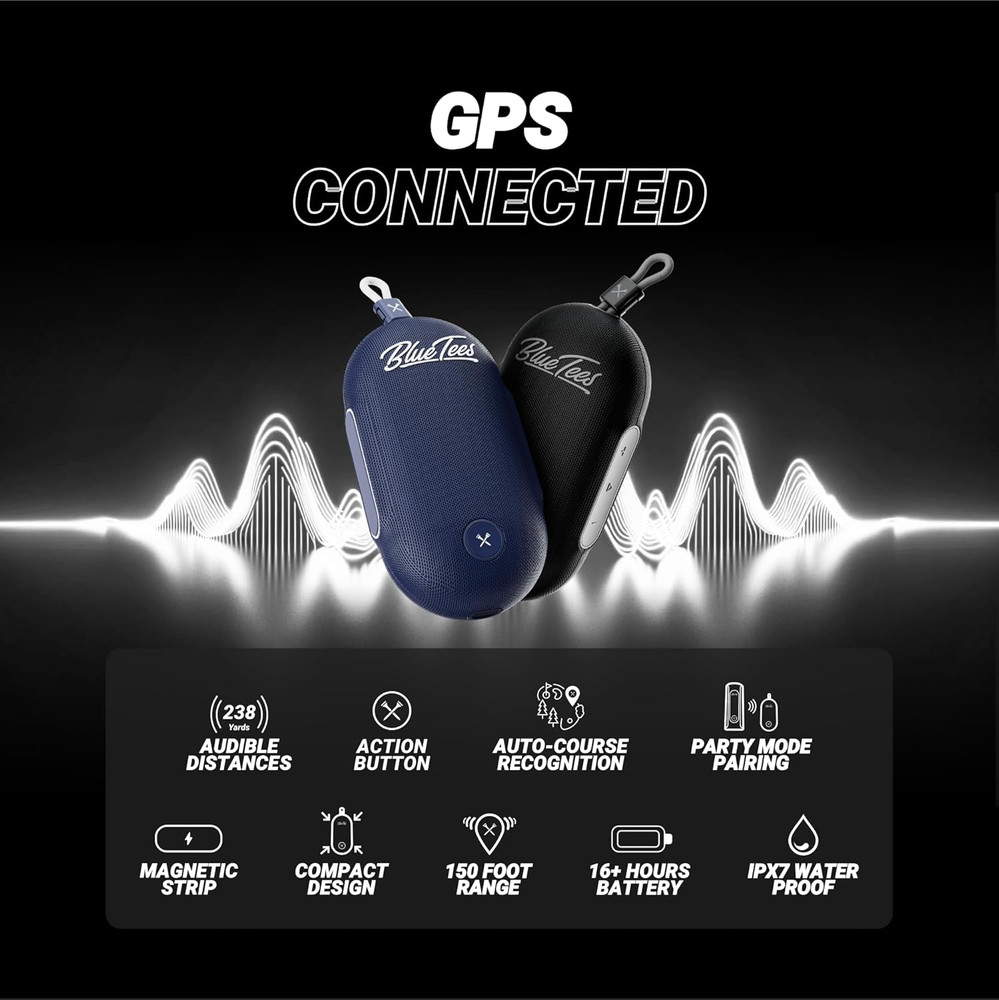 Player Go - Golf GPS Speaker, Powered by AI, Compact GPS Speaker, Auto Course Re
