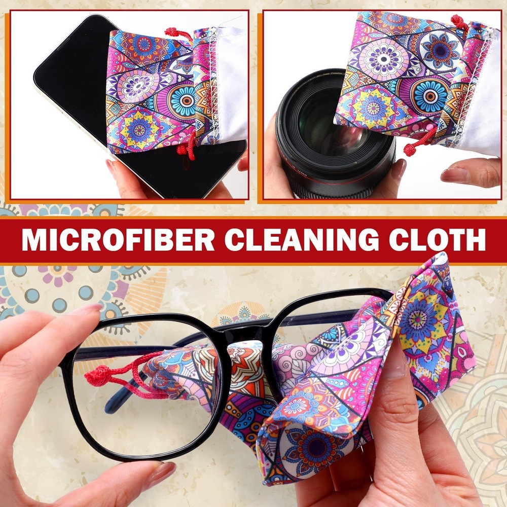 24 Pcs Sunglass Pouch Drawstring Microfiber Pouch Multicolor Soft Sunglasses ...