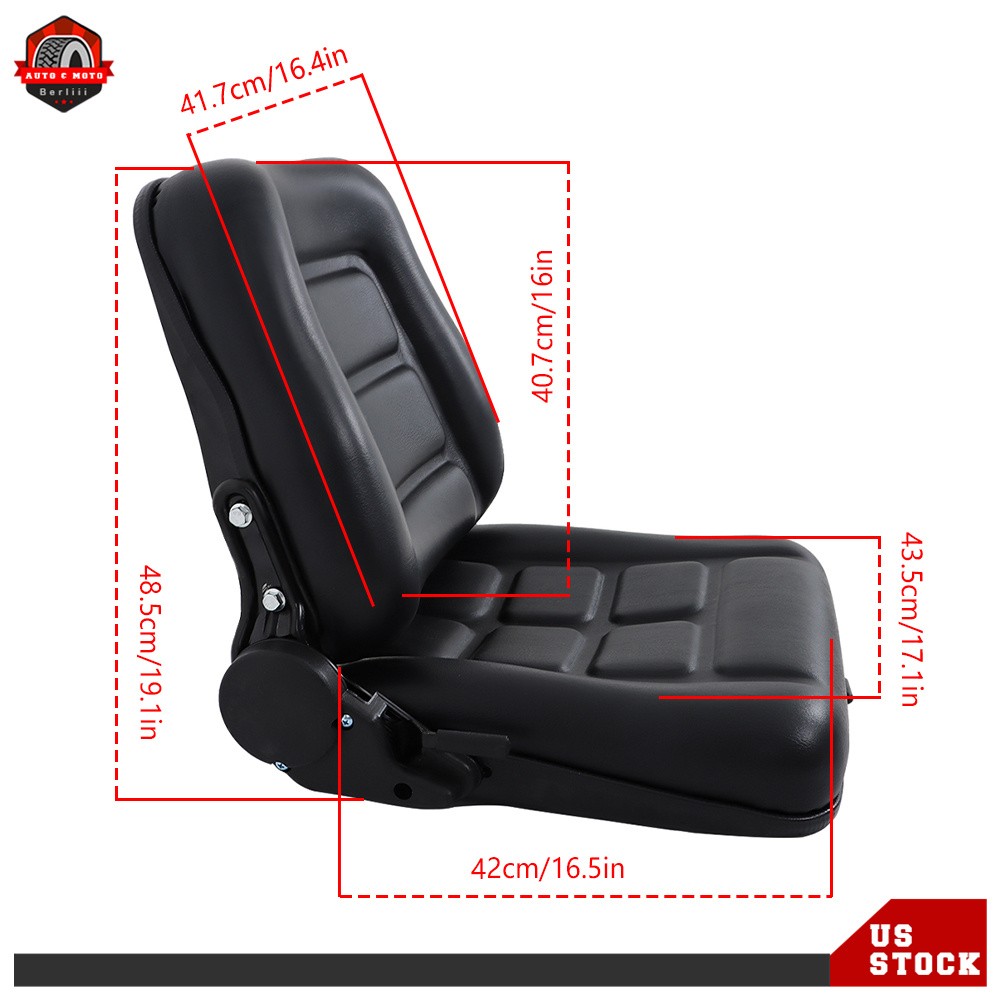 Universial Fold Down Seat With Adjustable Angle Back And Slide Forklift